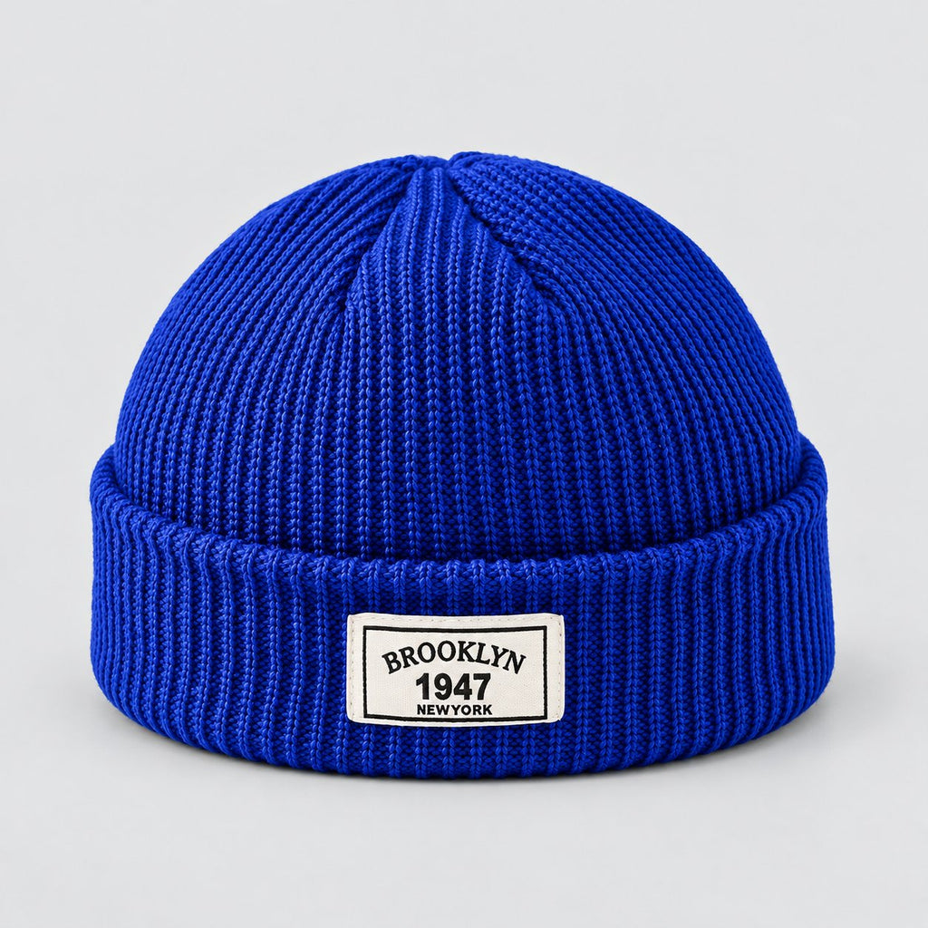 Herren Rippstrick-Beanie mit Umschlagbund