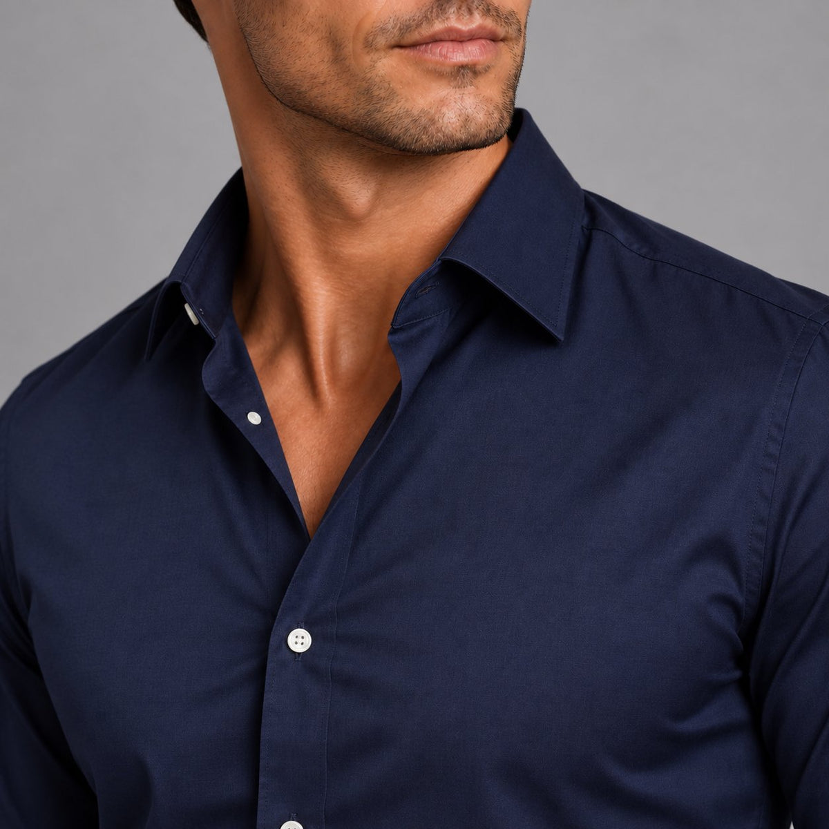 Herren Slim Fit Hemd mit Satin-Optik