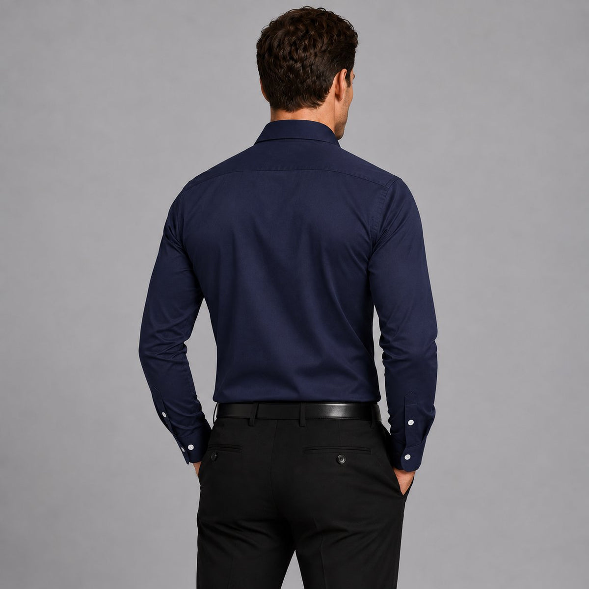Herren Slim Fit Hemd mit Satin-Optik