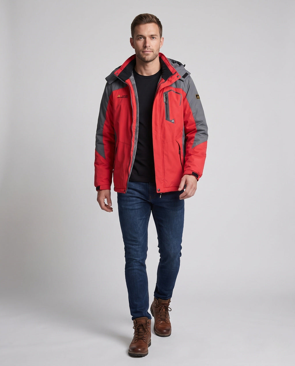 Herren Isolierte Skijacke mit Kapuze
