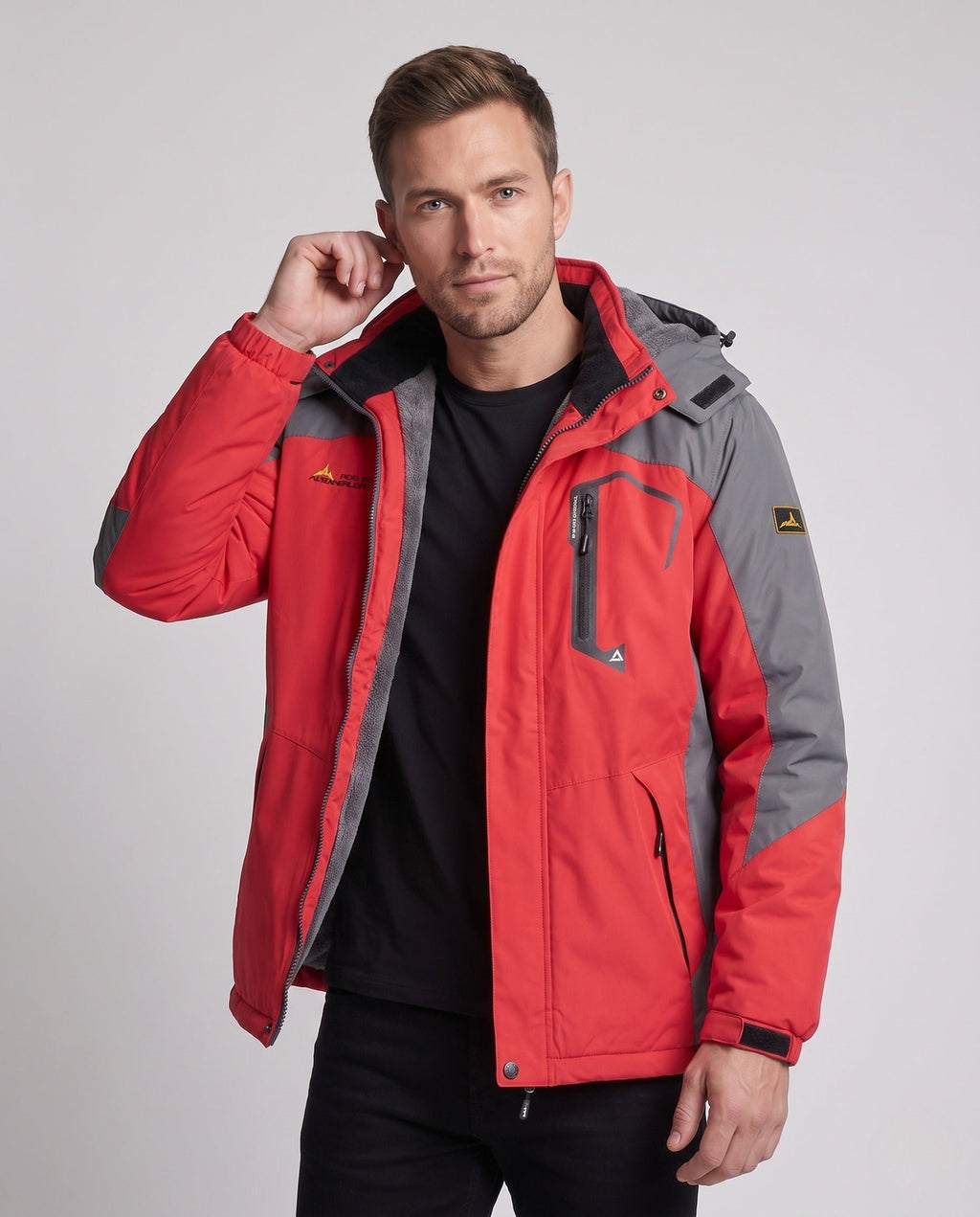 Herren Isolierte Skijacke mit Kapuze