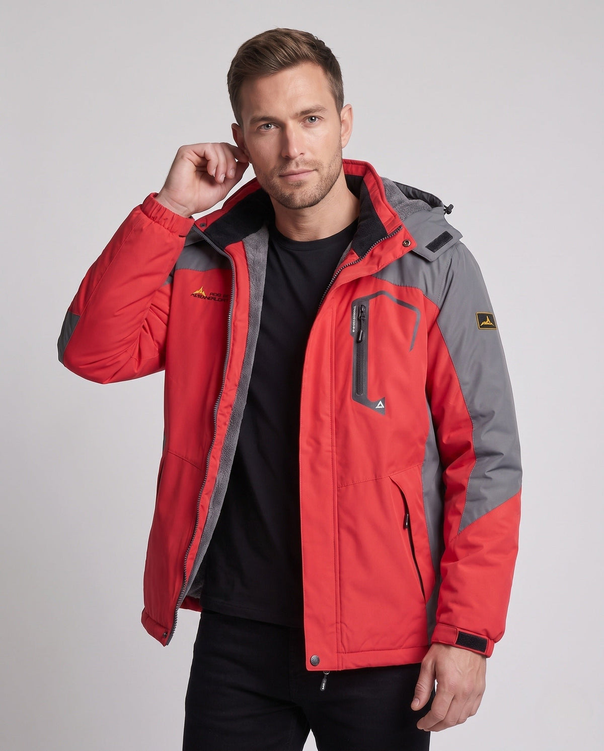 Herren Isolierte Skijacke mit Kapuze