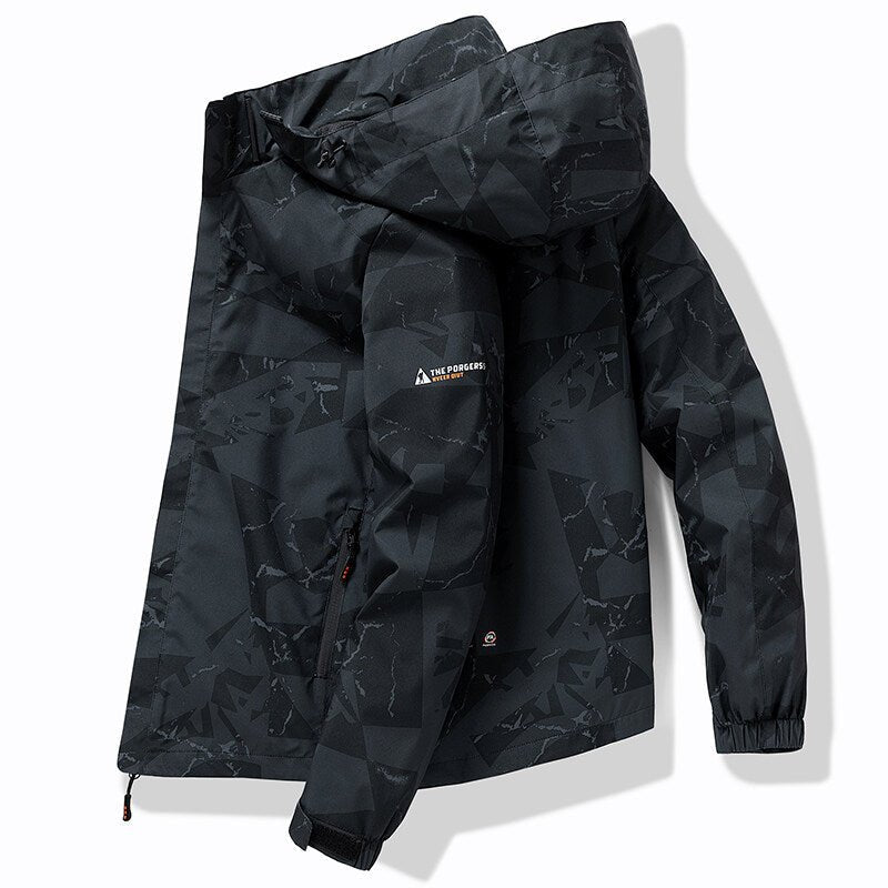 Herren Sportliche Skijacke mit Kapuze