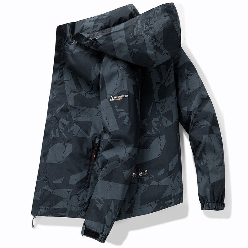 Herren Sportliche Skijacke mit Kapuze
