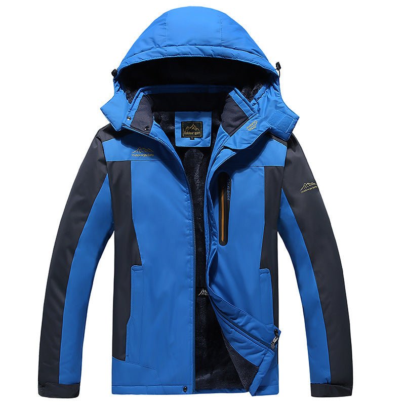 Herren Skijacke mit abnehmbarer Kapuze und Thermofutter