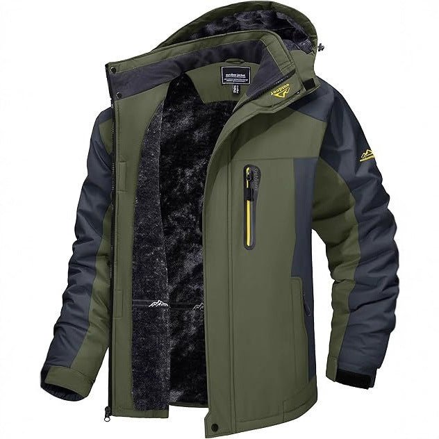 Herren Skijacke mit abnehmbarer Kapuze und Thermofutter