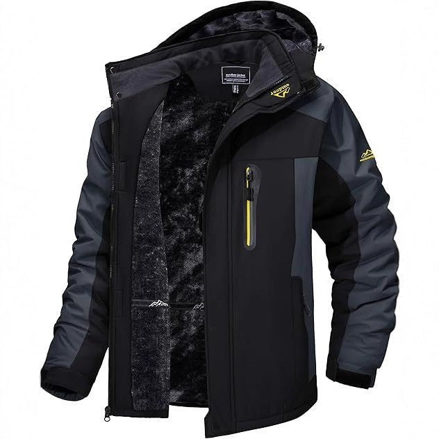 Herren Skijacke mit abnehmbarer Kapuze und Thermofutter