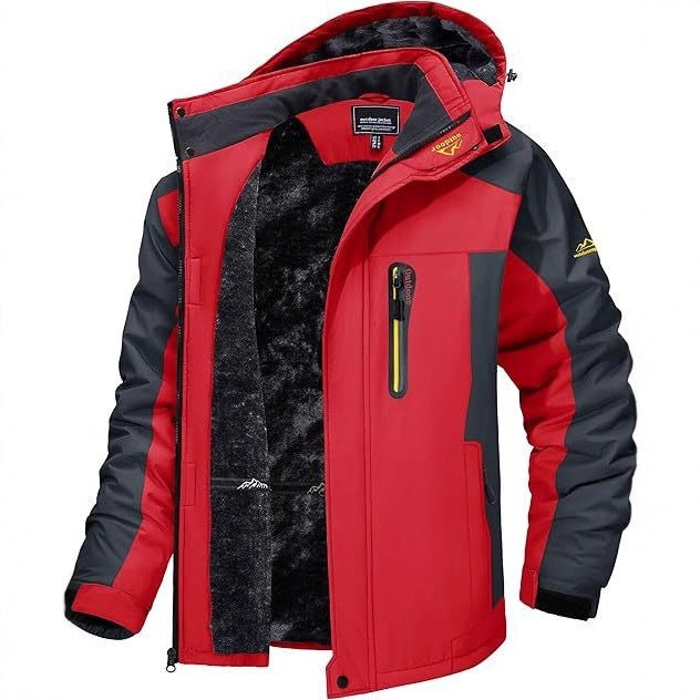 Herren Skijacke mit abnehmbarer Kapuze und Thermofutter