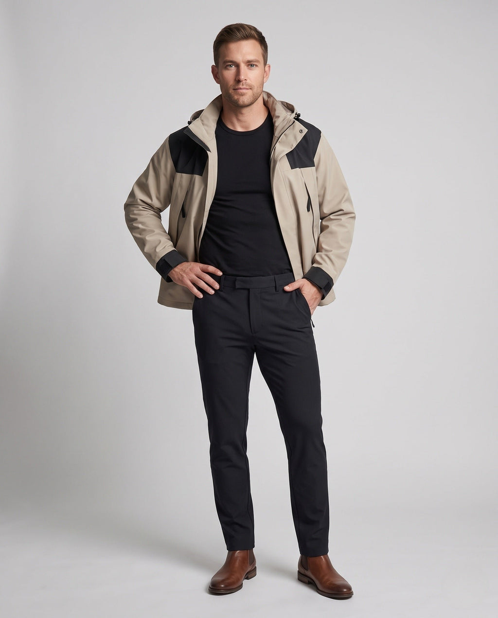 Herren Wasserdichte Skijacke mit Mountain-Print