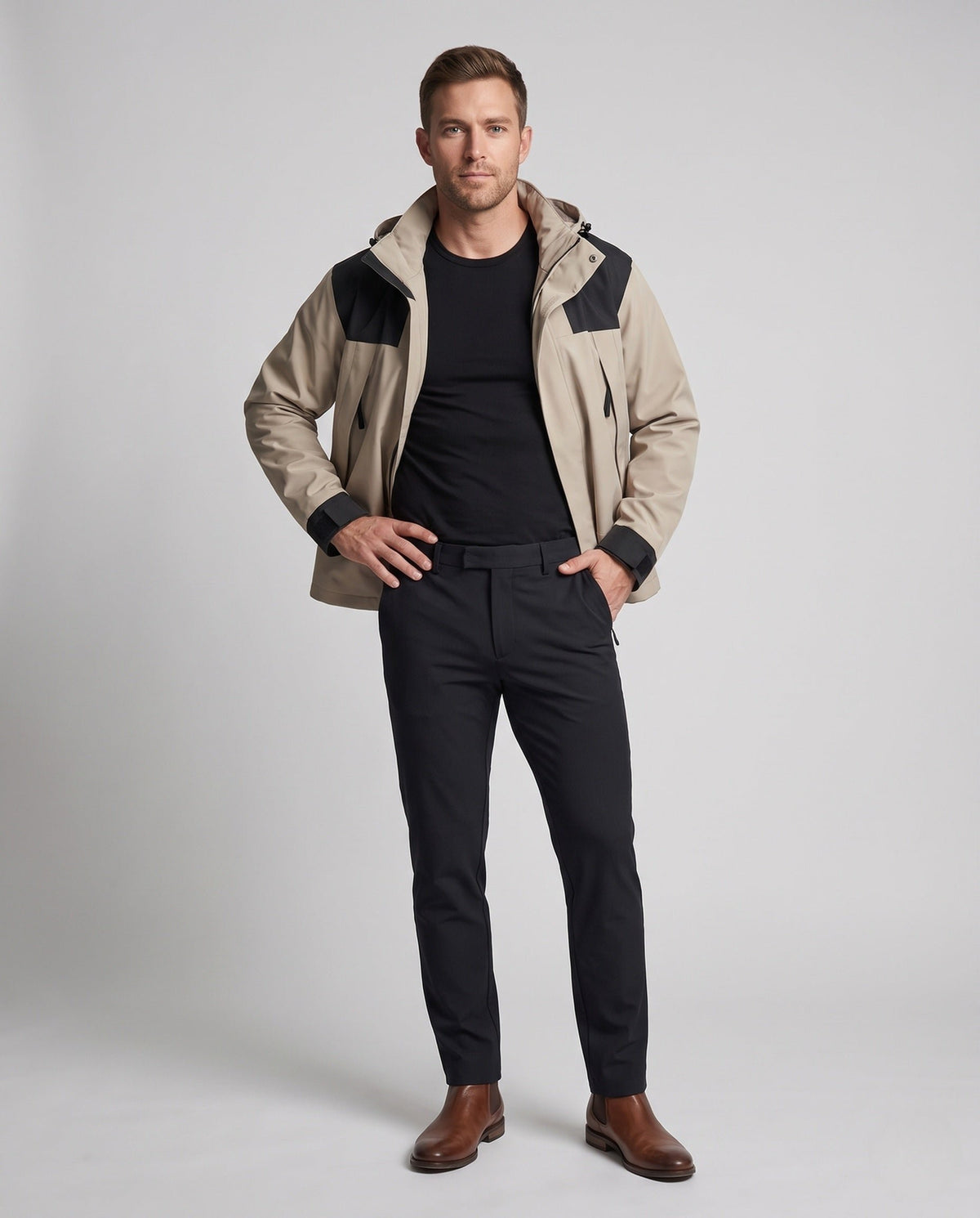 Herren Wasserdichte Skijacke mit Mountain-Print