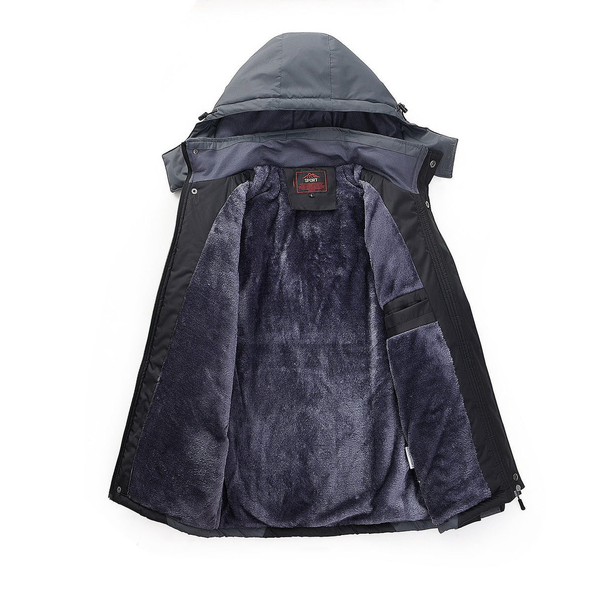 Herren Winterjacke mit abnehmbarer Kapuze und Fleece-Innenlage