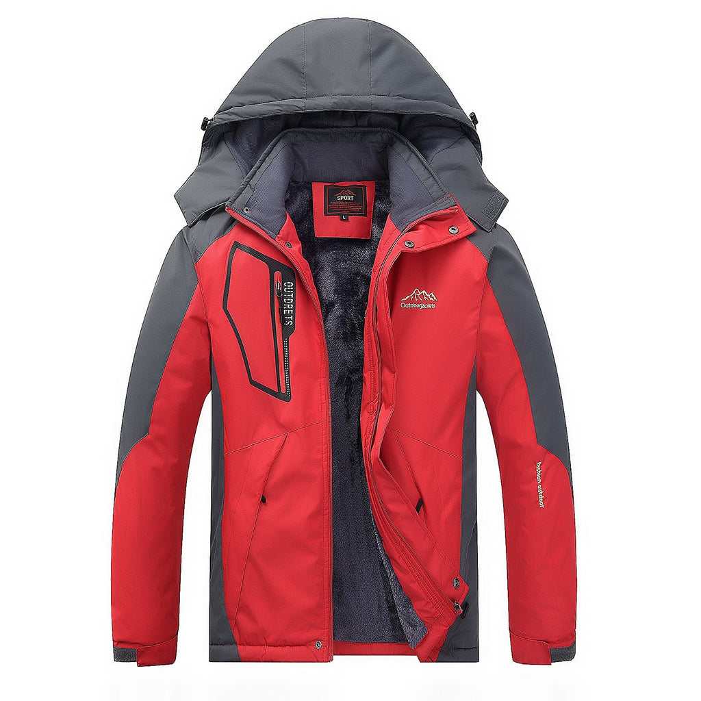 Herren Winterjacke mit abnehmbarer Kapuze und Fleece-Innenlage