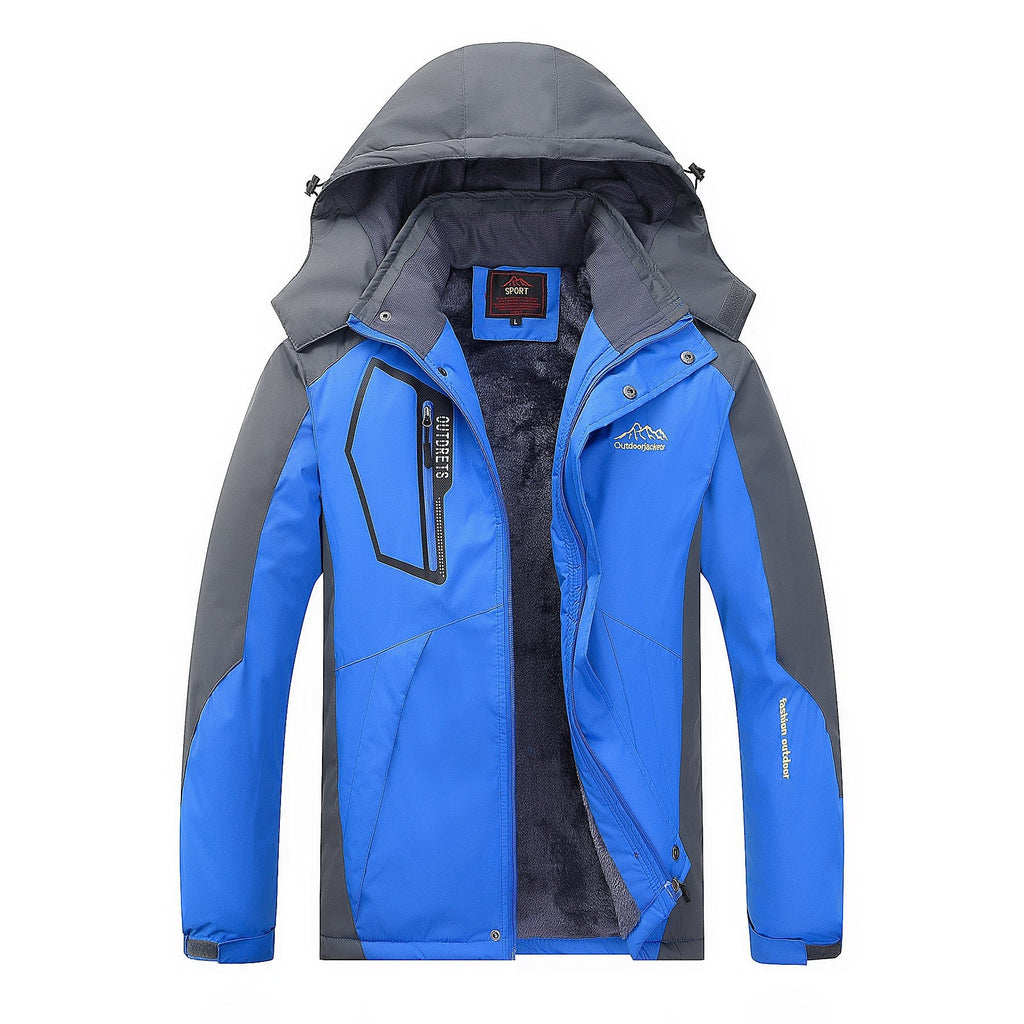 Herren Winterjacke mit abnehmbarer Kapuze und Fleece-Innenlage