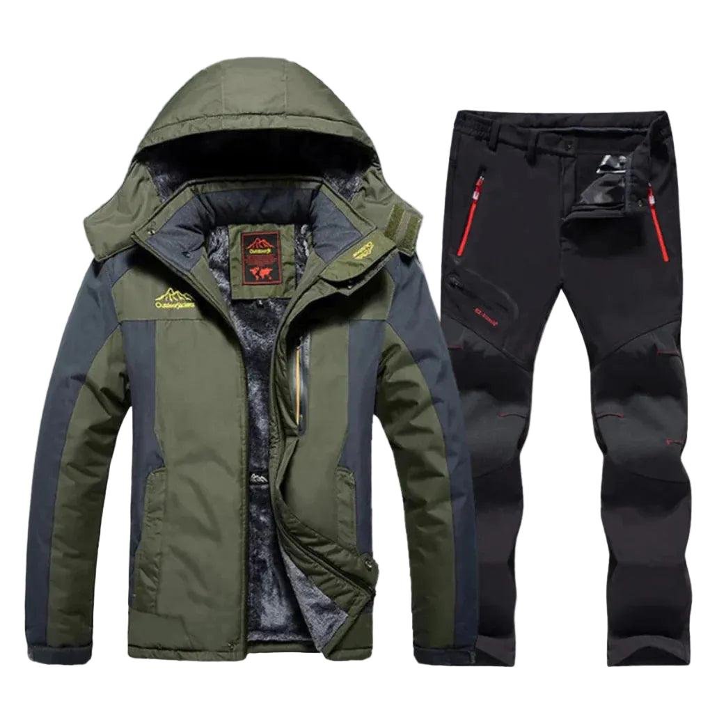 Herren Zweiteiler mit Kapuzen Skijacke und Skihose