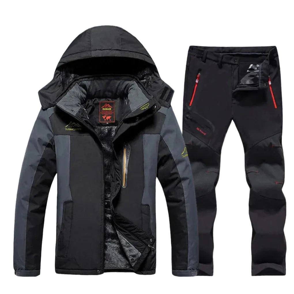 Herren Zweiteiler mit Kapuzen Skijacke und Skihose
