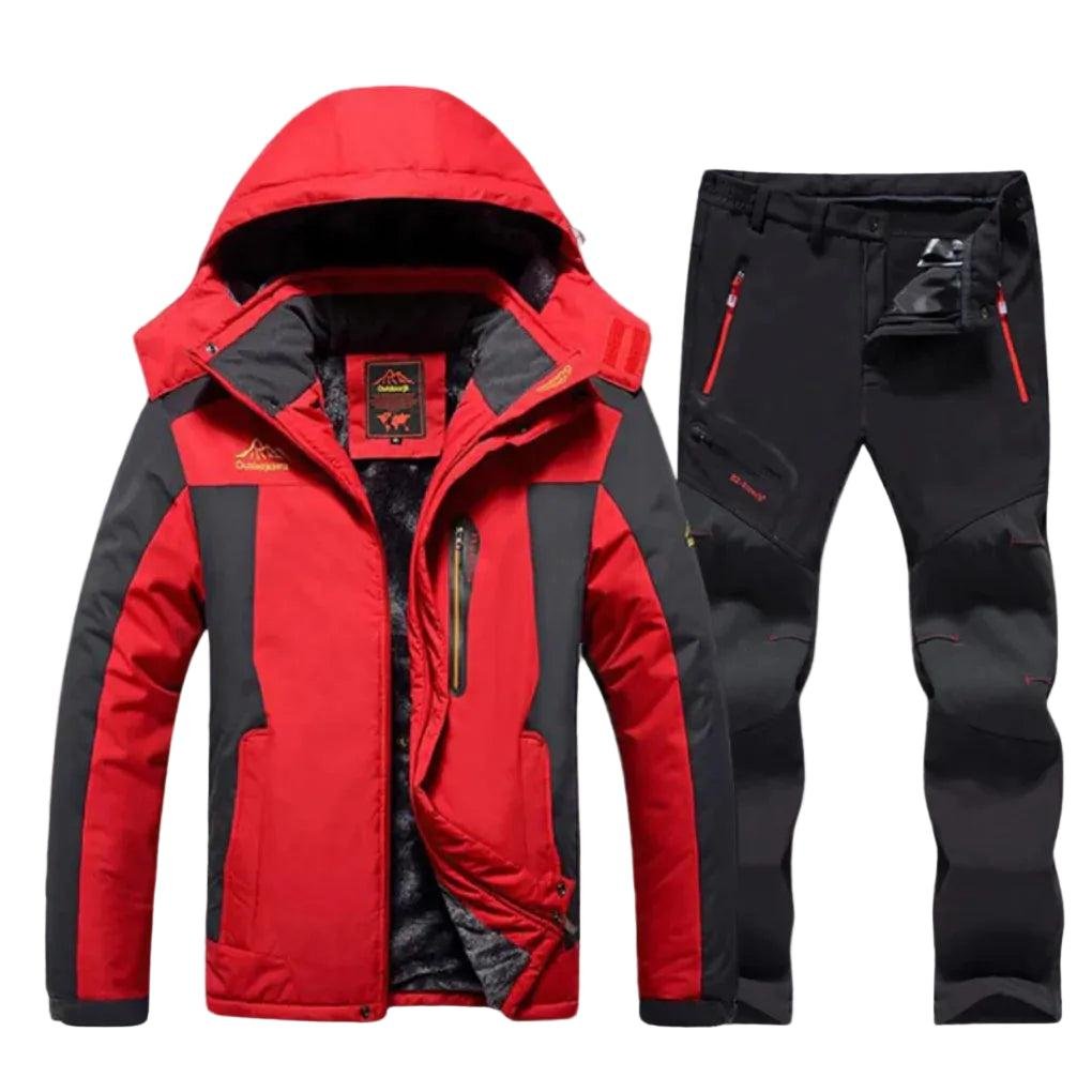 Herren Zweiteiler mit Kapuzen Skijacke und Skihose