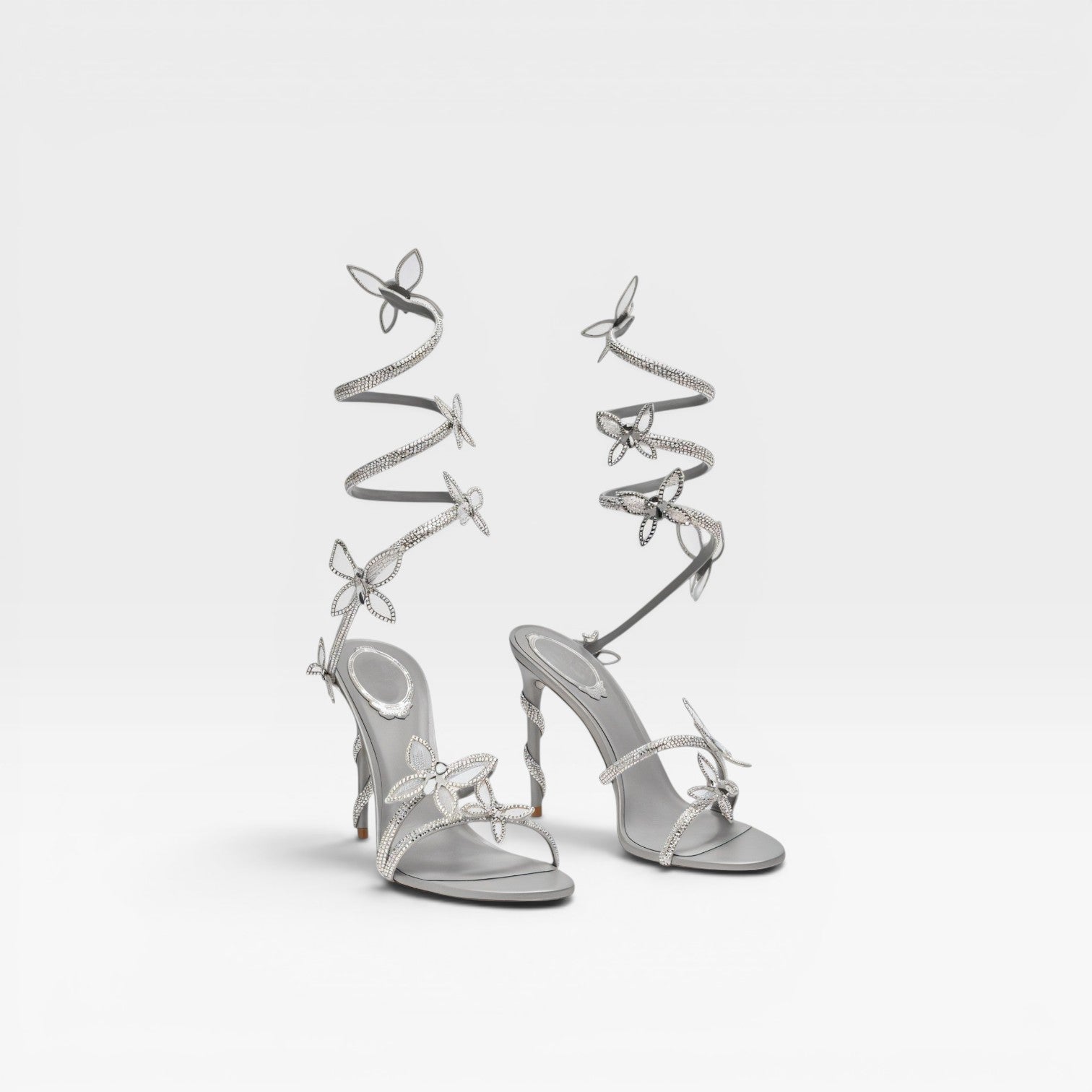 Damen Kristall Schmetterling Spiral Absätze – Elegante Riemchen Sandalen für besondere Anlässe