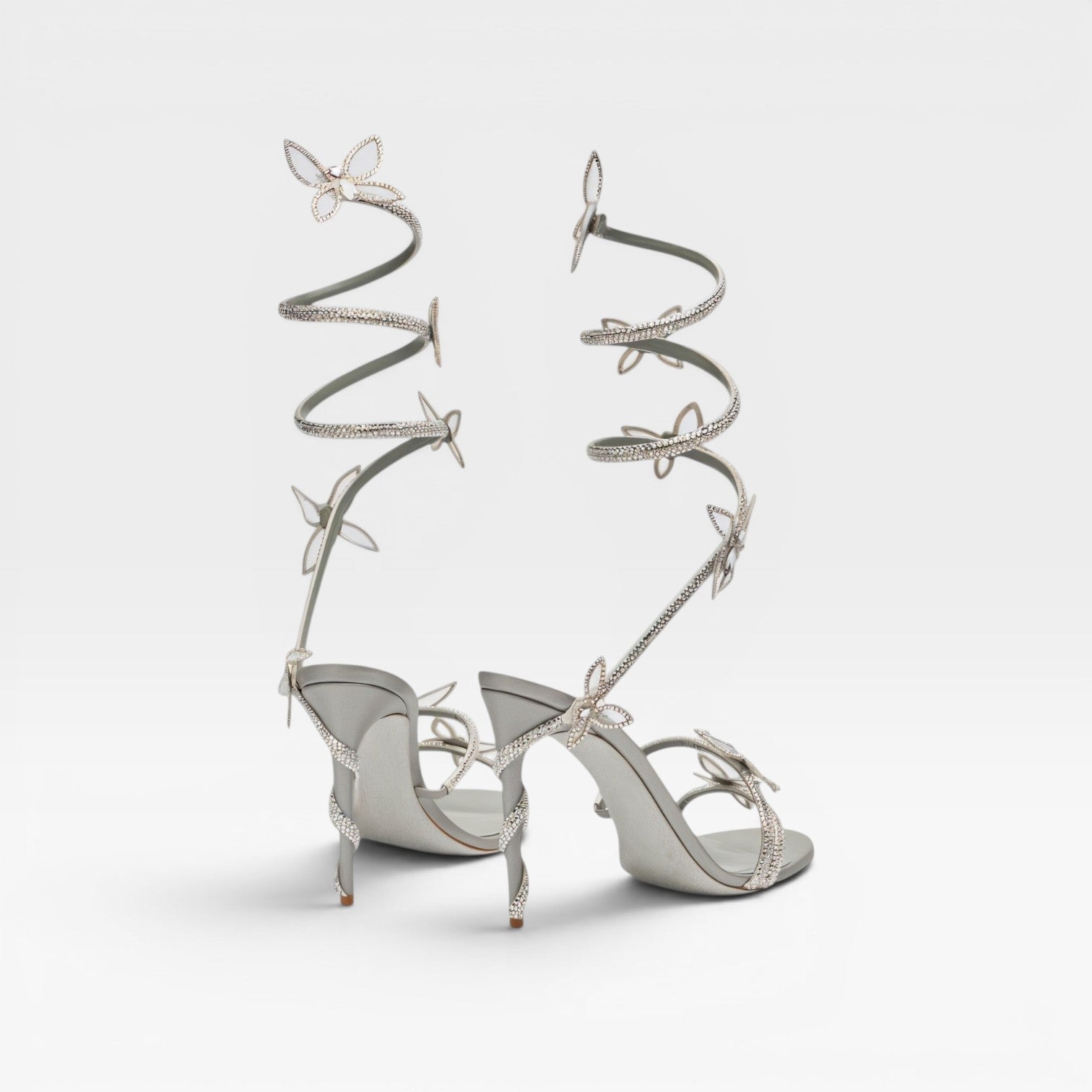Damen Kristall Schmetterling Spiral Absätze – Elegante Riemchen Sandalen für besondere Anlässe