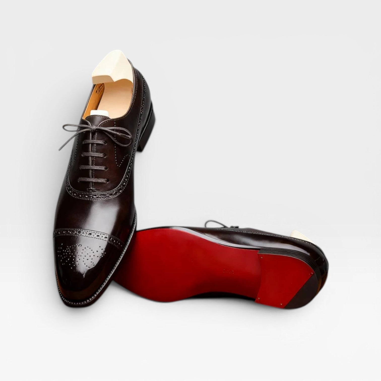Herren Brogue Oxford Schuhe – Klassische Leder Schnürschuhe mit Kappenzehe