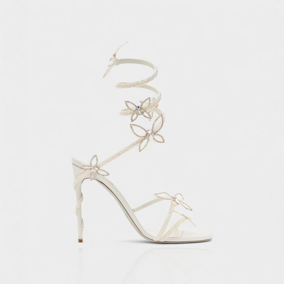 Damen Kristall Schmetterling Spiral Absätze – Elegante Riemchen Sandalen für besondere Anlässe