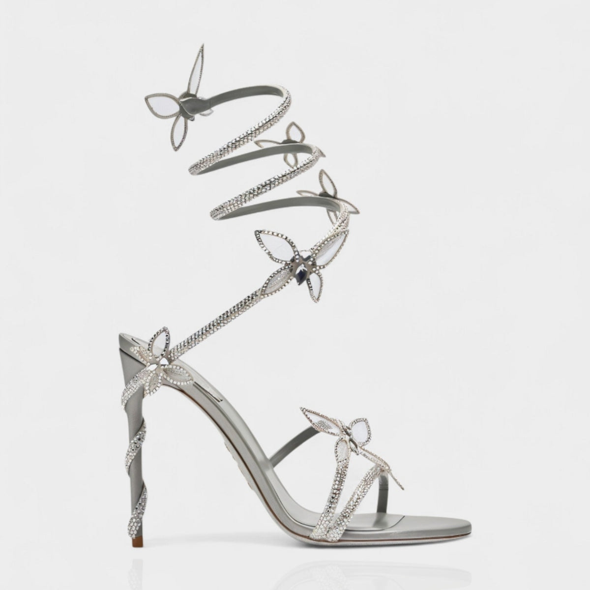 Damen Kristall Schmetterling Spiral Absätze – Elegante Riemchen Sandalen für besondere Anlässe