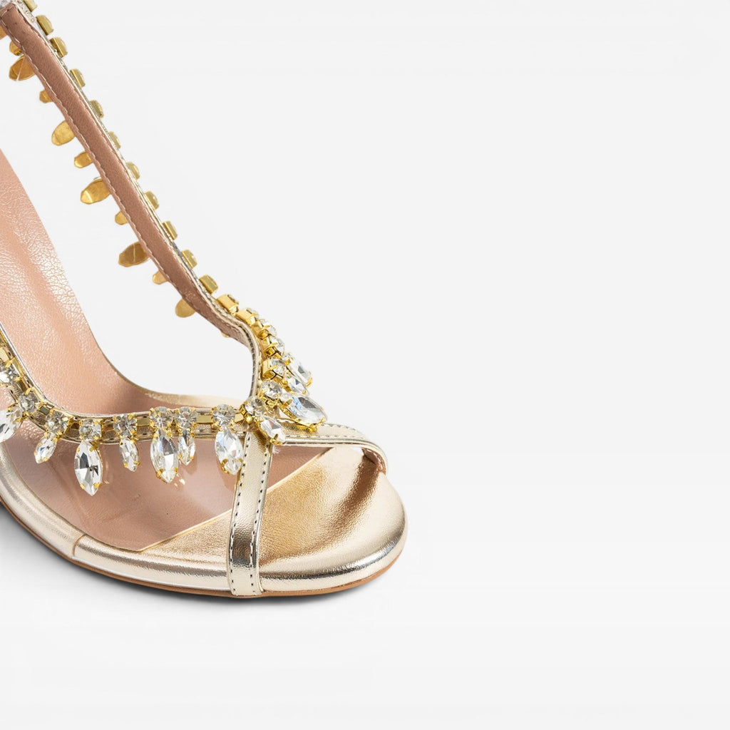 Damen Kristall Ketten Absätze – Elegante Metallic Silber Riemchen Stiletto für Hochzeitsgäste und besondere Anlässe
